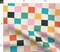 Retro Checkerboard Pink Orange Modern Multicolor Checker Check Custom Printed Fabric by Spoonflower Various Fabrics by the Yard or Fat Quarter